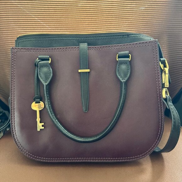 Fossil Ryder Leather Satchel - Fig Colour - Picture 6 of 7